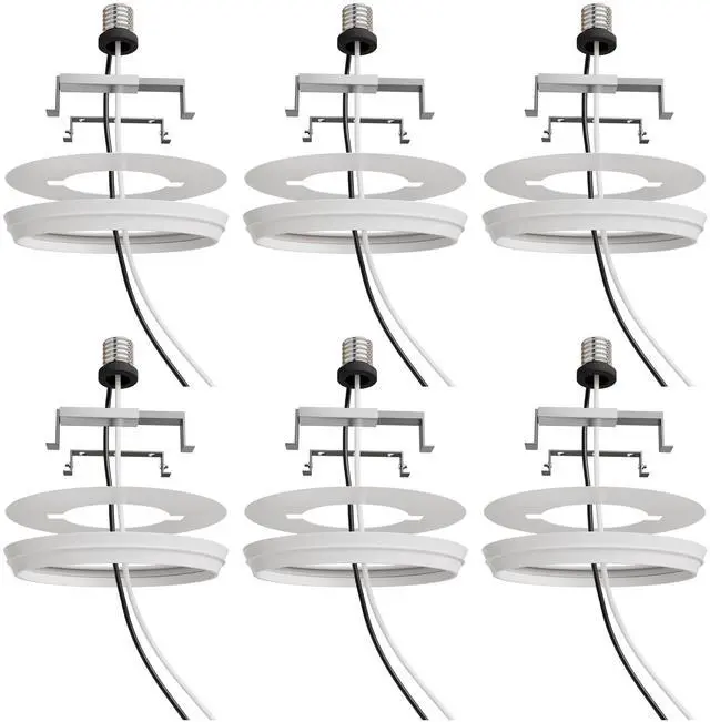 Main image of Recessed Can Light Conversion Kit to Pendant Lights Medium Base Converter Compatible with 4-6 Recessed Can Lights Ideal for Kitchens, Bedrooms, Offices, and Damp Locations - 6 Pack