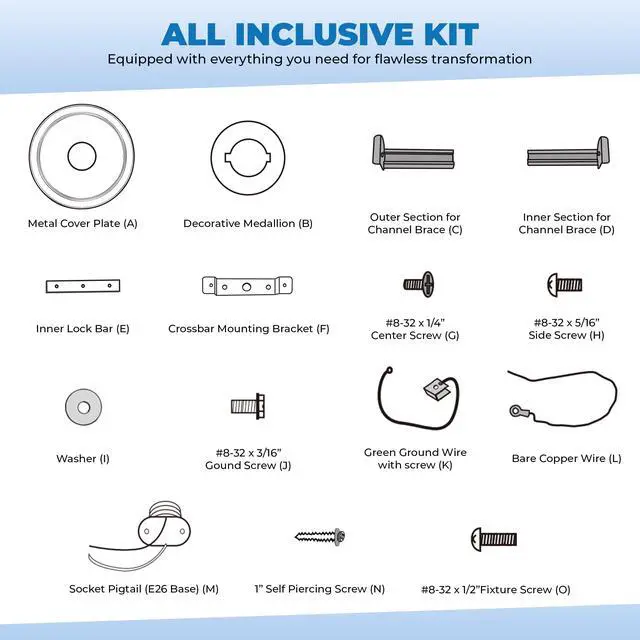 Alt view image 6 of 6 - Recessed Can Light Conversion Kit to Pendant Lights Medium Base Converter Compatible with 4-6 Recessed Can Lights Ideal for Kitchens, Bedrooms, Offices, and Damp Locations - 6 Pack