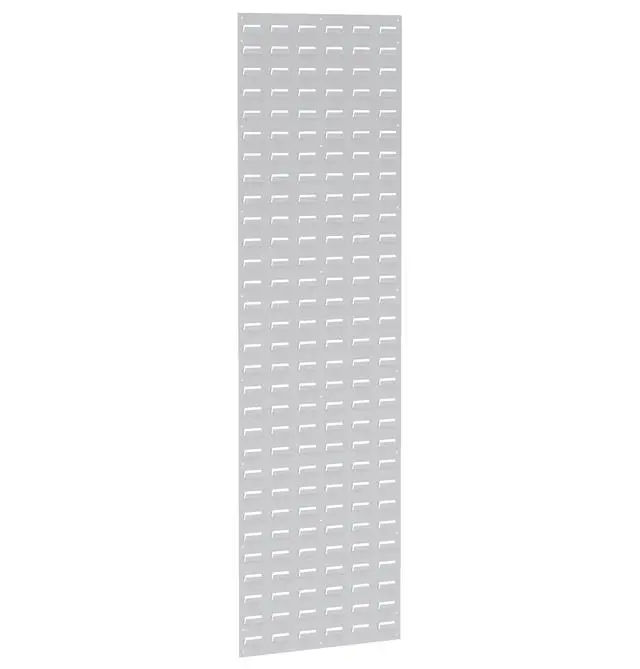 Alt view image 4 of 5 - 30118 Louvered Steel Wall Mount Panel Garage Organizer for Hanging AkroBin Storage Bins, 18-Inch W x 61-Inch H, White, Single