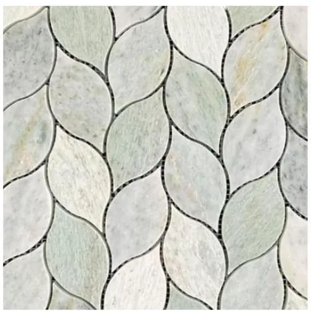 Main image of Ming Green Greyish Petal Marble Polished Floor Wall Tile for Kitchen Backsplash, Bathroon Shower, Fireplace Surround, Decor Accent Wall (Box of 5 Sheets)