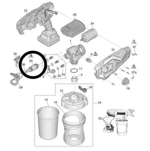 Alt view image 3 of 4 - GRACO 17P174 - Cleanshot Front Valve Kit w/O-Ring for HandHeld Sprayers