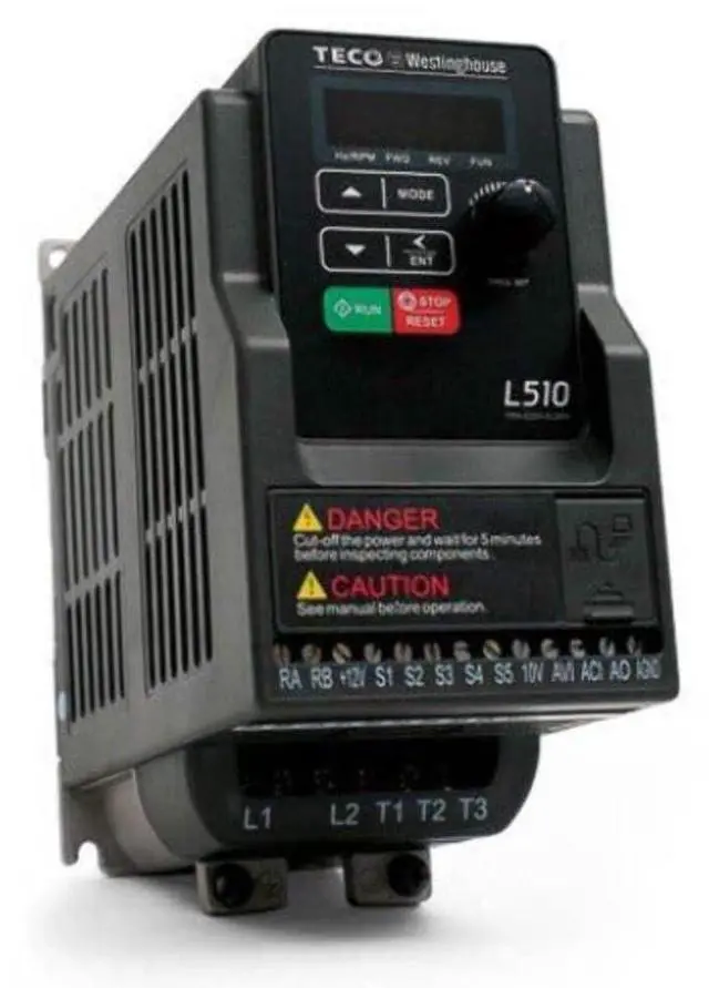 Main image of Teco Variable Frequency Drive, 1 HP, 115 Volts 1 Phase Input, 230 Volts 3 Phase Output, L510-101-H1, VFD Inverter for AC motor control