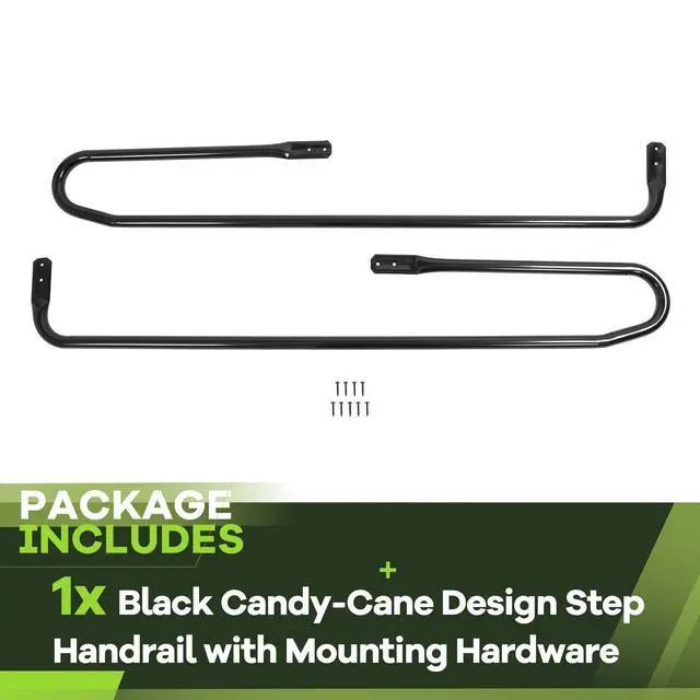 Alt view image 5 of 6 - Step Handrail Ladder Handrail Grab Bar Climber 60" Length, 9" Stand-Off for Indoor/Outdoor Universal Fit for Metal & Wood Ladders Steel Safety Grab Bar Powder Coated