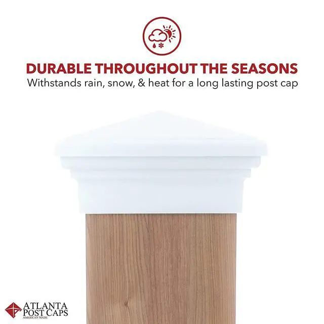 Alt view image 5 of 6 - (White) 6x6 Pyramid Post caps (14-Pack) Fits Post Measuring 5.5"x5.5" up to 5.75"x5.75". Made Out of UV Stable Polymer Longest Lasting 6x6 Deck Post Cap on Market