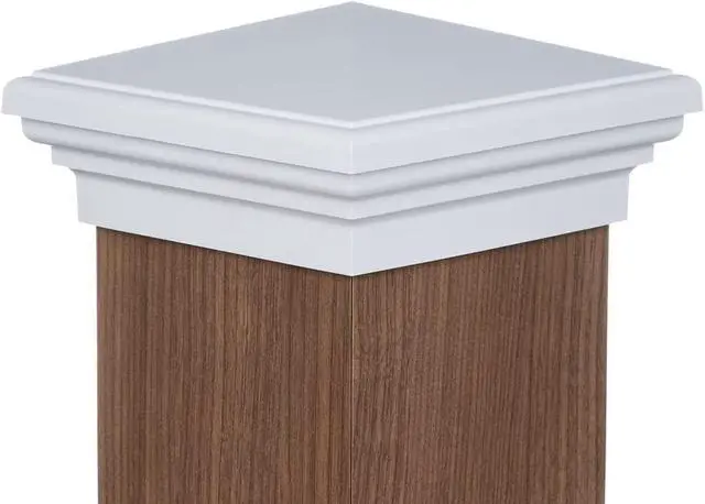 Alt view image 6 of 6 - (White) 6x6 Pyramid Post caps (14-Pack) Fits Post Measuring 5.5"x5.5" up to 5.75"x5.75". Made Out of UV Stable Polymer Longest Lasting 6x6 Deck Post Cap on Market