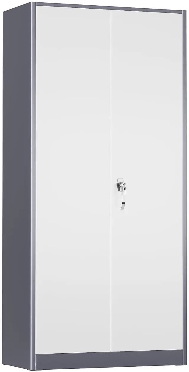 Main image of Metal Storage Cabinet Tool Organizer, 72" Lockable Garage Storage Tool Cabinets with 2 Doors and 4 Adjustable Shelves, Locking File Cabinet for Office, Home, School (72 Standard-GreyWhite)