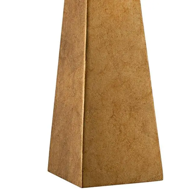 Alt view image 6 of 6 - Obelisk Modern Table Lamp 26" High Gold Leaf Tapered Column Black Paper Drum Shade Decor for Bedroom Living Room House Home Bedside Nightstand Office Entryway Kids Family