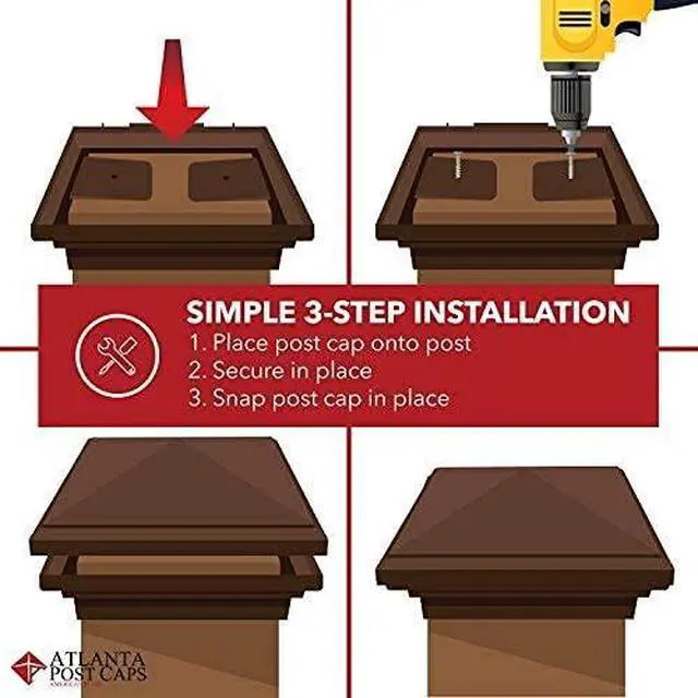 Alt view image 4 of 6 - 4x4 Post Cap fits Post (3.5"x3.5" up to 3.75"x3.75") (Case of 12) White New England Pyramid Top for Outdoor Fences, Decks, Mailboxes, and Railing, UV Stable Polymer | UV stable polymer, American made,