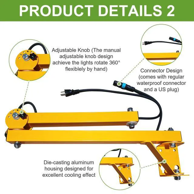 Alt view image 4 of 6 - 30W LED Loading Dock Light with 40 Swing Single Folding Arm, 5000K 4,200 Lumen 360° Rotatable Lamp Head, IP65 Rated, UL Listed Dock Light for Trailers, Docks, Warehouses, Container (30W)
