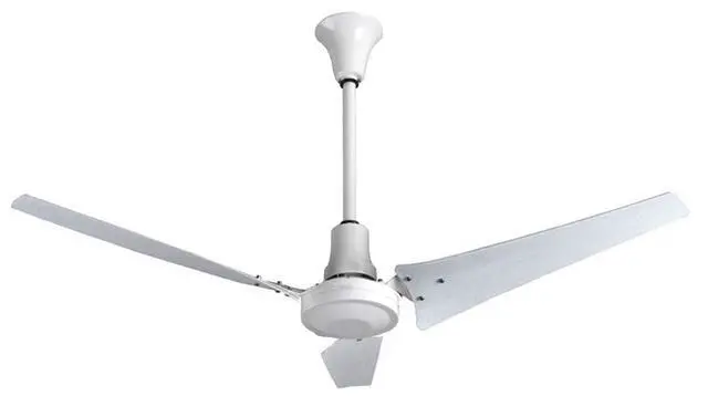 Alt view image 2 of 6 - 56" Industrial Indoor/Outdoor Moisture Resistant Ceiling Fan with Control, White, Poly Blades