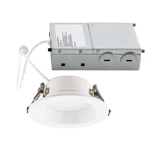 Alt view image 2 of 6 - Builder Essential 2.5in Cutout 550 Lumens Round LED Recessed Light and Housing for Remodel or New Construction with Regressed Trim 4W-6W-8W, 5-CCT 2700-3000-3500-4000-5000K in White (Pack of 12)