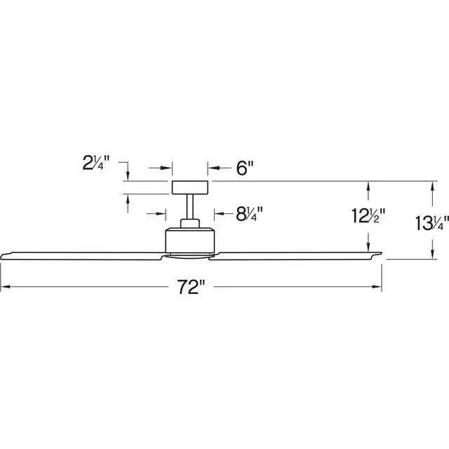 Alt view image 3 of 6 - Indy 72" Indoor/Outdoor Ceiling Fan, Modern Industrial Propeller Style, 4-Speed Wall Control Unit, Brushed Nickel