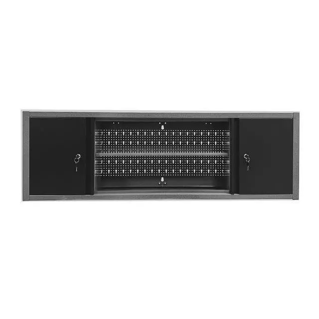 Alt view image 4 of 6 - Metal Wall Mount Cabinet with Two Lockable Doors & One Removable Shelf, 59" Large Durable Construction Cabinet for Workshop Storage Solutions