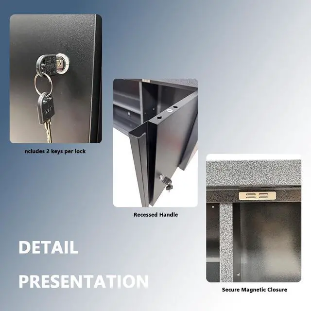 Alt view image 6 of 6 - Metal Wall Mount Cabinet with Two Lockable Doors & One Removable Shelf, 59" Large Durable Construction Cabinet for Workshop Storage Solutions