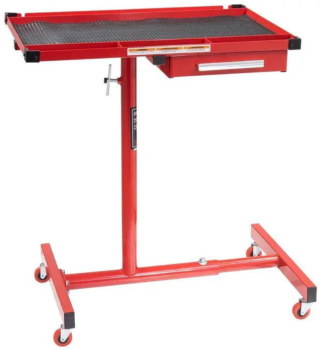Main image of Sunex 8019 Heavy Duty Adjustable Work Table with Drawer, Red