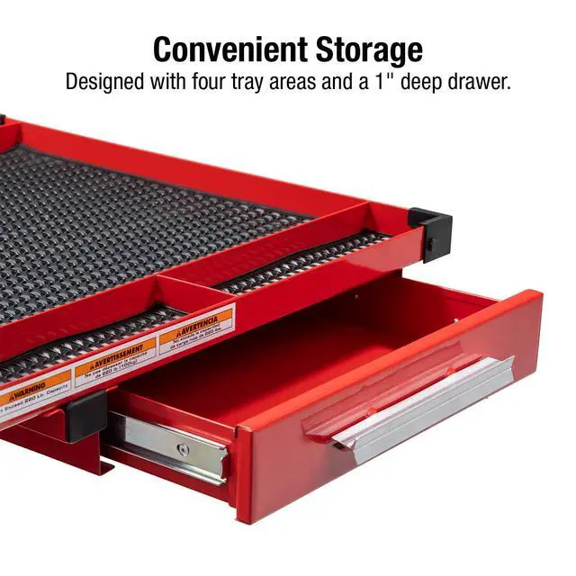 Alt view image 3 of 5 - Sunex 8019 Heavy Duty Adjustable Work Table with Drawer, Red