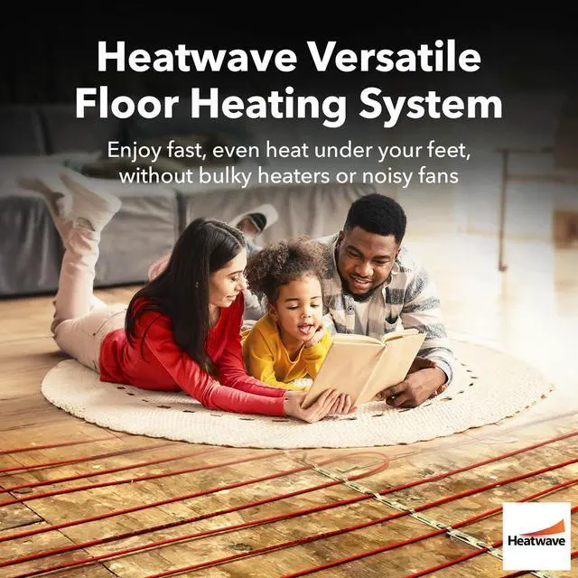 Alt view image 2 of 6 - Floor Heating Cable 120V - 8-15 sq ft Heated Floor System, Underfloor Electric Heat Cable Warmer, Radiant Heated Flooring System for Tile with 7-Day/4 Event Programmable GFCI Thermostat, Made in USA