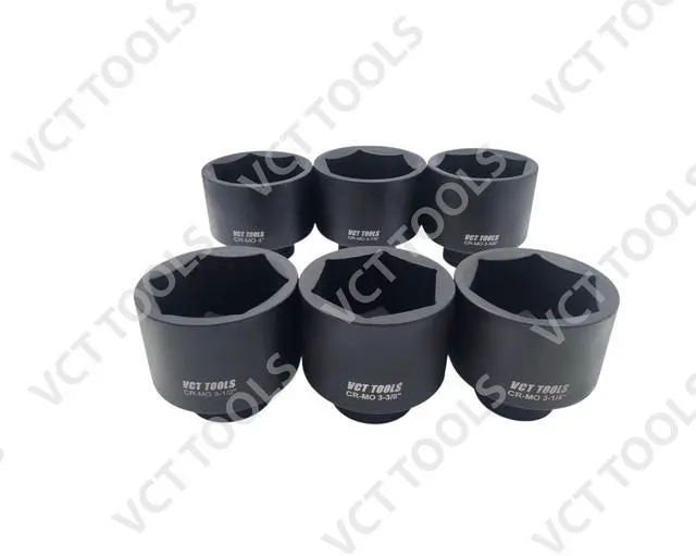 Alt view image 2 of 5 - 1" Drive Jumbo 6pc, Standard Impact Socket Set, Heavy-Duty 6-Point SAE 3-1/4" - 4"