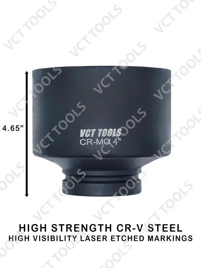 Alt view image 4 of 5 - 1" Drive Jumbo 6pc, Standard Impact Socket Set, Heavy-Duty 6-Point SAE 3-1/4" - 4"