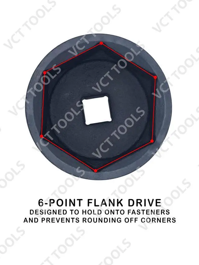 Alt view image 5 of 5 - 1" Drive Jumbo 6pc, Standard Impact Socket Set, Heavy-Duty 6-Point SAE 3-1/4" - 4"