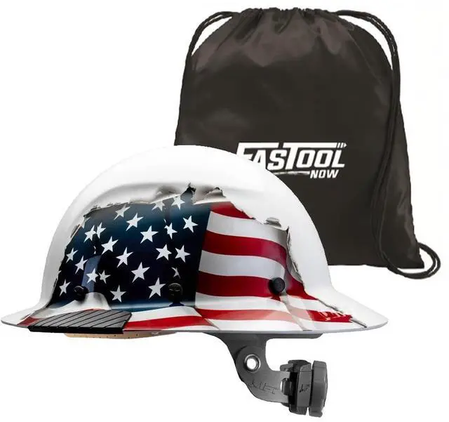 Main image of LIFT Safety HDF-24AF DAX Fiber Resin Full Brim Hard Hat (American Flag) with Tote Bag