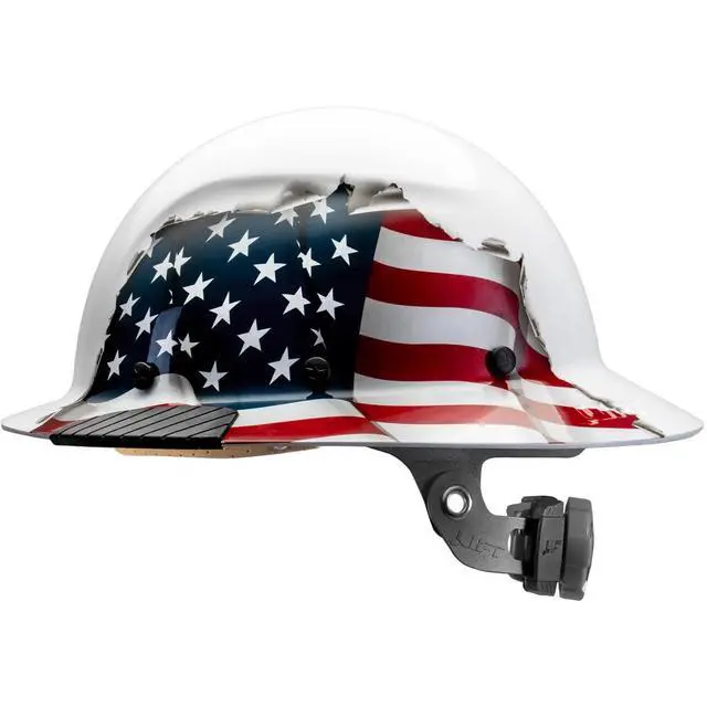 Alt view image 2 of 5 - LIFT Safety HDF-24AF DAX Fiber Resin Full Brim Hard Hat (American Flag) with Tote Bag
