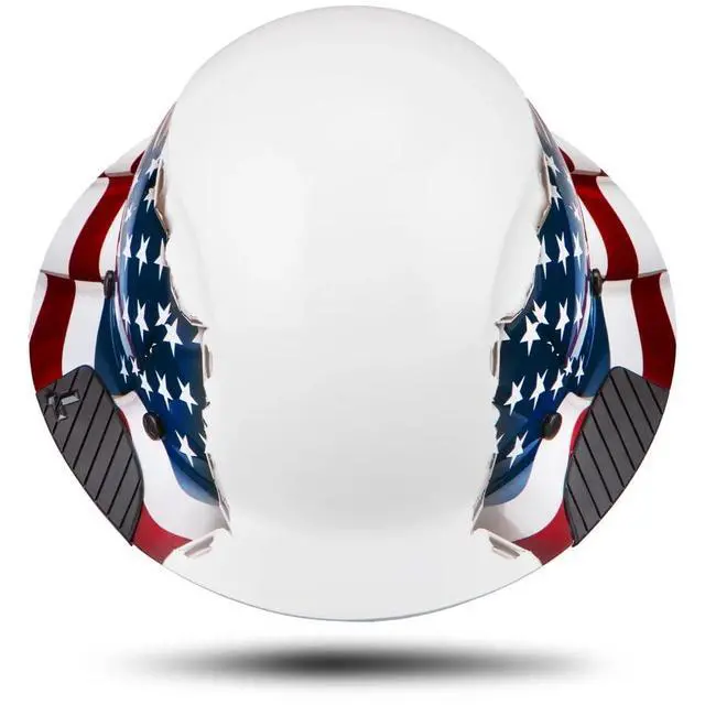 Alt view image 3 of 5 - LIFT Safety HDF-24AF DAX Fiber Resin Full Brim Hard Hat (American Flag) with Tote Bag