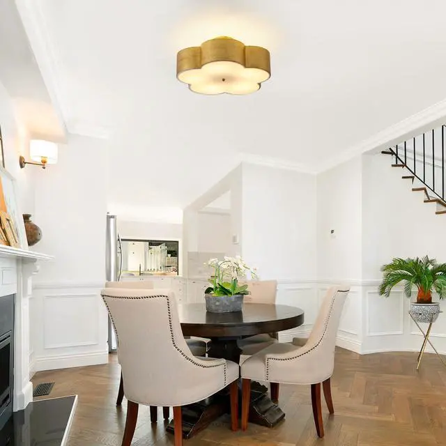 Alt view image 2 of 6 - Chandeliers for Dining Room, Gold Modern Farmhouse Ceiling Light Over Table | Rustic Pendant Lamp for Kitchen Entryway Hallway Foyer, Flush Mount Ceiling Light Fixtures for Living Room Bedroom, 5-Ligh