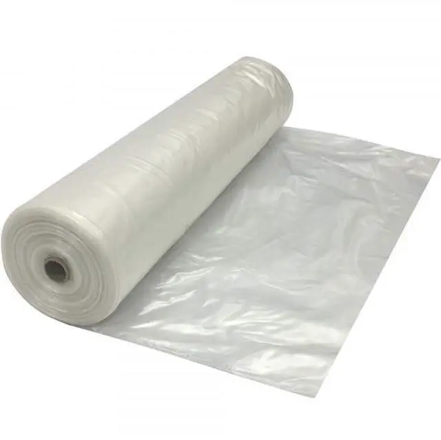 Main image of VBS - Clear Plastic Sheeting - 8 mil Clear Plastic Roll for Spray Barrier, Roll of Plastic Sheeting Heavy Duty, Thick Plastic Sheeting, Polyethylene Film (10' x 100')