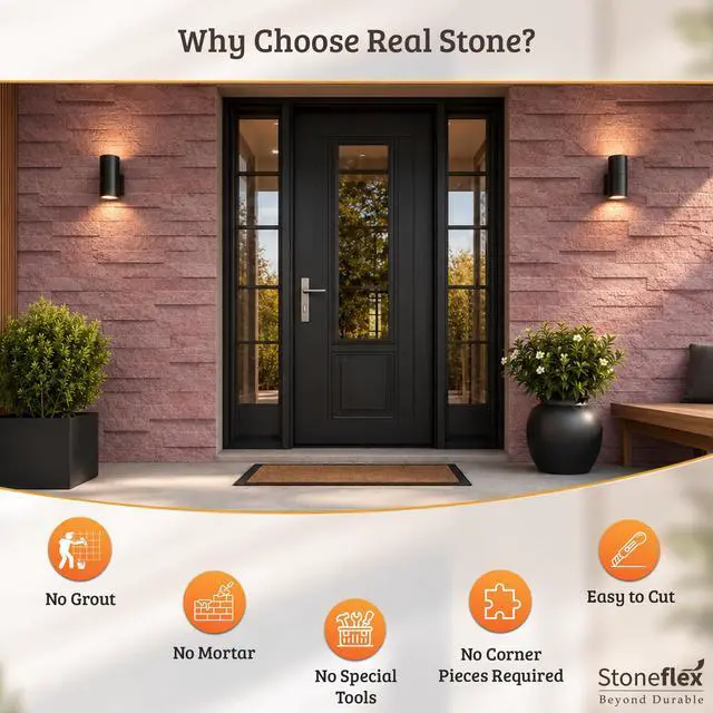 Alt view image 5 of 6 - Peel and Stick 3D Stone Tiles - Self Adhesive Stick On Tile Backsplash for Kitchen and Bathroom, Accent Walls and Home Decor Ecru White, 10-Pack, Covers 10 Sq. Ft