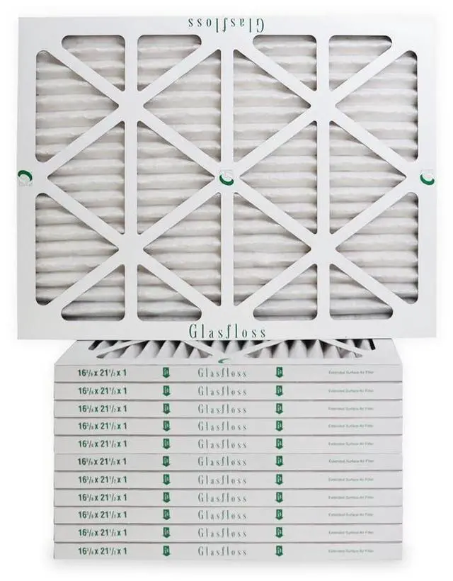 Main image of 16 3/8 x 21 1/2 x 1 Air Filters, MERV 10 Pleated, 12-Pack, | Compatible with Carrier, Bryant & Payne air handlers; MERV 10 pleated media traps pollen, dust & fine particulates