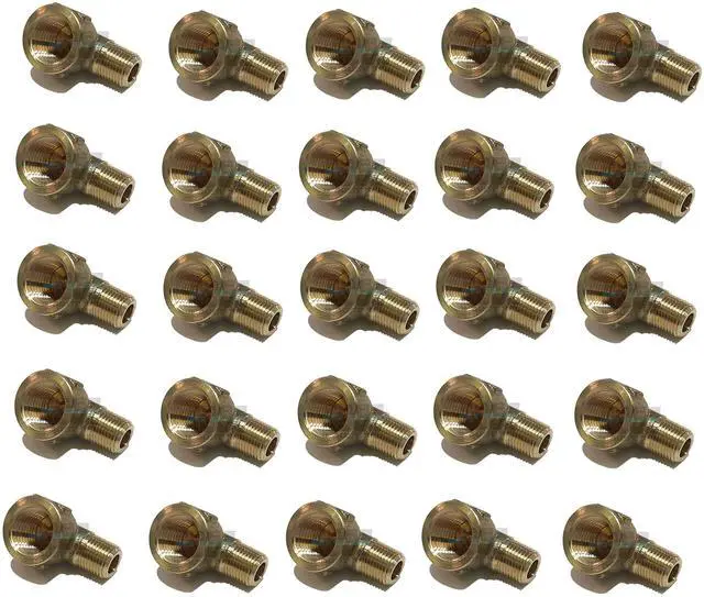 Main image of Forged Brass 90 Degree REDUCING Street Elbow 1/4" Female NPT X 1/8" Male NPT Fuel/AIR/Water/Oil/Gas WOG (Qty 025)