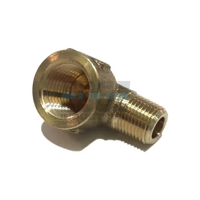 Alt view image 2 of 3 - Forged Brass 90 Degree REDUCING Street Elbow 1/4" Female NPT X 1/8" Male NPT Fuel/AIR/Water/Oil/Gas WOG (Qty 025)
