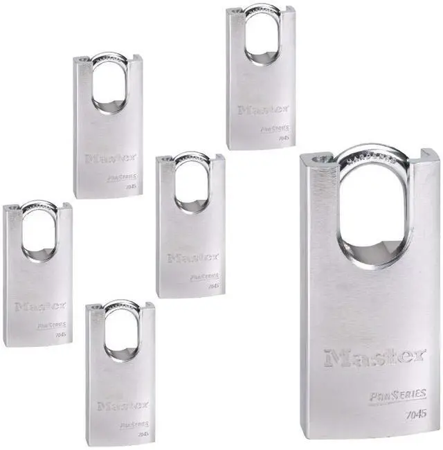 Main image of Six (6) High Security Pro Series Padlocks w/ 12 Keys, 7045NKA-6 w/BumpStop Technology