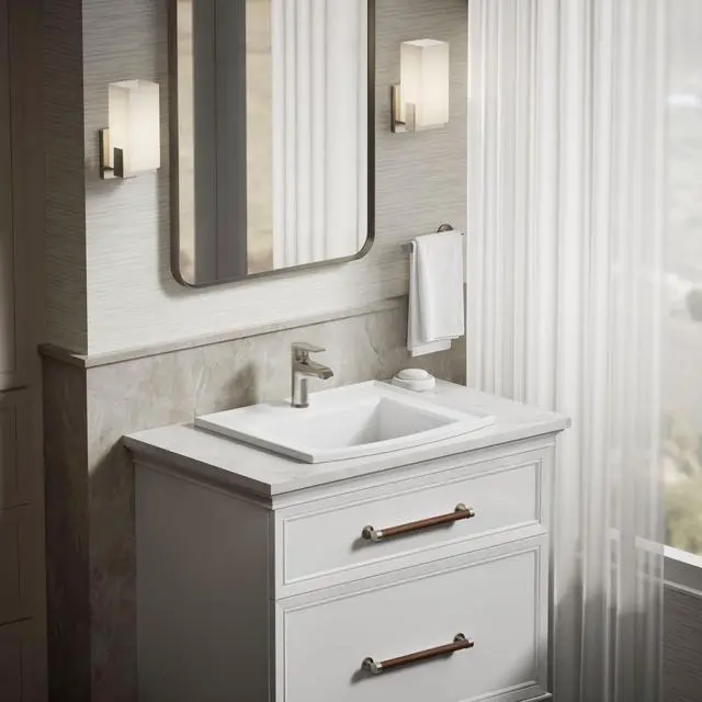 Alt view image 3 of 6 - 2356-1-0 Archer® 22-3/4" rectangular drop-in bathroom sink, White