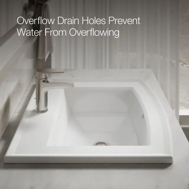 Alt view image 5 of 6 - 2356-1-0 Archer® 22-3/4" rectangular drop-in bathroom sink, White
