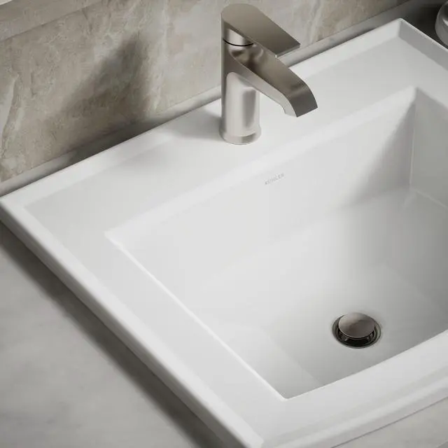 Alt view image 6 of 6 - 2356-1-0 Archer® 22-3/4" rectangular drop-in bathroom sink, White