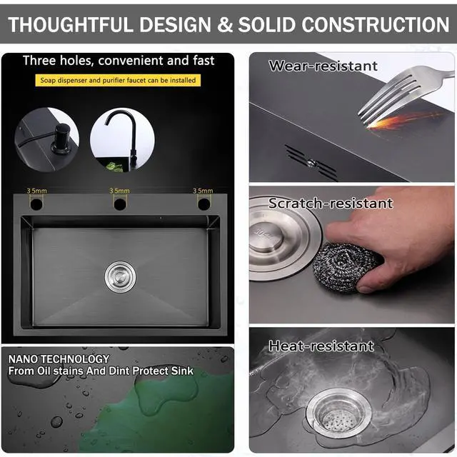 Alt view image 5 of 6 - Stainless Steel Utility Sinks,31.5x17.7x33.9" Laundry Sinks Utility Tubs with Cold and Hot Water Faucet,Drain Kit,Free Standing Kitchen Sink Cabinet for a laundry room,Outdoor,Garage,Bathroom