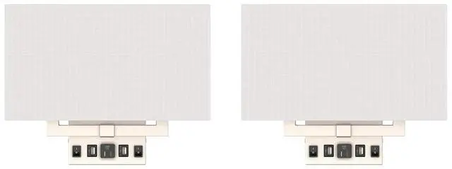 Main image of Wall Sconces Set of two Modern Bathroom Light Fixtures with Outlet Indoor Bedside Wall Lamps Set with USB Ports and Outlet, E26 Base, 120V, Brushed Nickel Finish, Iron Body, White Fabric Shade