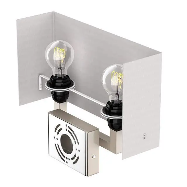 Alt view image 4 of 6 - Wall Sconces Set of two Modern Bathroom Light Fixtures with Outlet Indoor Bedside Wall Lamps Set with USB Ports and Outlet, E26 Base, 120V, Brushed Nickel Finish, Iron Body, White Fabric Shade