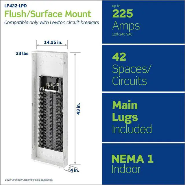 Alt view image 2 of 6 - 42 Space, 42 Circuit Indoor Load Center with Main Lugs, LP422-LPD