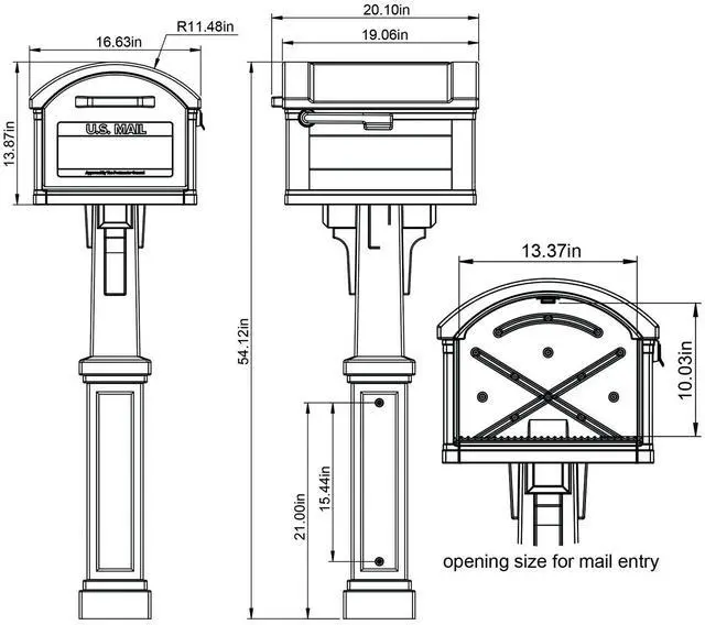 Alt view image 3 of 4 - GHC40M01 Grand Haven Decorative Package Mailbox, Mocha
