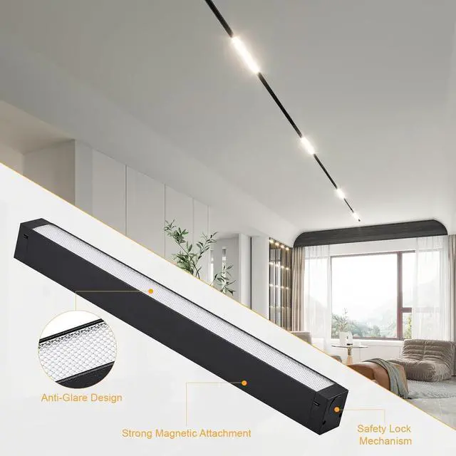 Alt view image 4 of 6 - 4-Pack Magnetic Floodlight Track Lighting Head, 15W Linear Light | LED Lamp for Track Light, Dimmable Linear Light with APP Remote Control, CCT 3000K-6000K, ETL Certified Ceiling Lighting