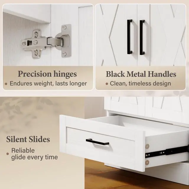 Alt view image 5 of 6 - Bathroom Vanity with Sink, White | 24" Wood Fixture Stand Pedestal Bathroom Cabinet with Drawer, Farmhouse Cabinet Easy Assembly