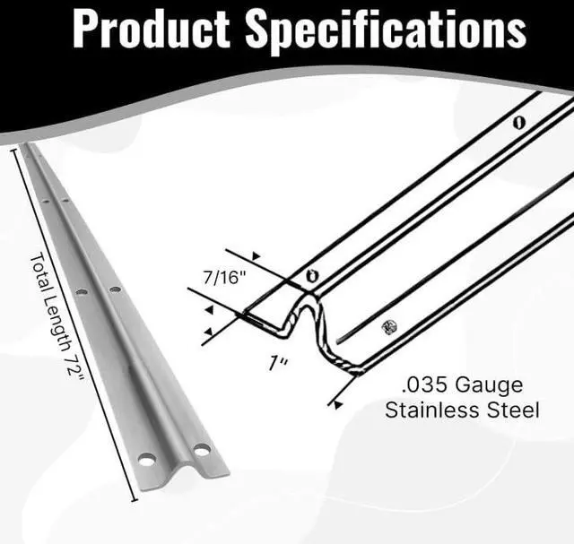 Alt view image 2 of 5 - KC Hardware Stainless Steel Sliding Glass Door Screw Down Track, Inverted V Bottom Track for Sliding Screen Doors- Satin Anodized -2 x 72 Length