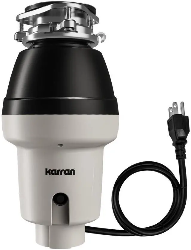 Main image of 1/2 HP Garbage Disposal with Power Cord Quiet Continuous Feed Kitchen Sink Disposal, 3800 RPM Stainless Steel Grinding Chamber, Anti-Jam Technology, Easy 3-Bolt Mount, Compact Design