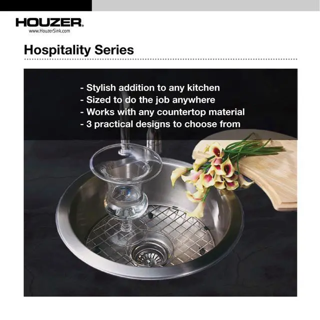 Alt view image 4 of 6 - SCF-1830-1 Hospitality Series Topmount Stainless Steel Round Bar/Prep Sink