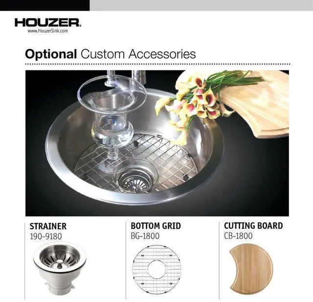 Alt view image 6 of 6 - SCF-1830-1 Hospitality Series Topmount Stainless Steel Round Bar/Prep Sink
