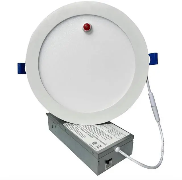 Main image of LED Slim Downlight, Emergency Battery Backup, Dimmable 8in | Recessed Ceiling Light, 27, 30, 35, 40, 50K CCT Selectable, Ultra Thin Round Ceiling Fixture, Home & Commercial Use, 120V