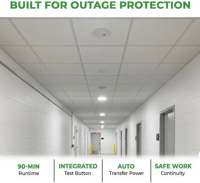 Alt view image 3 of 6 - LED Slim Downlight, Emergency Battery Backup, Dimmable 8in | Recessed Ceiling Light, 27, 30, 35, 40, 50K CCT Selectable, Ultra Thin Round Ceiling Fixture, Home & Commercial Use, 120V